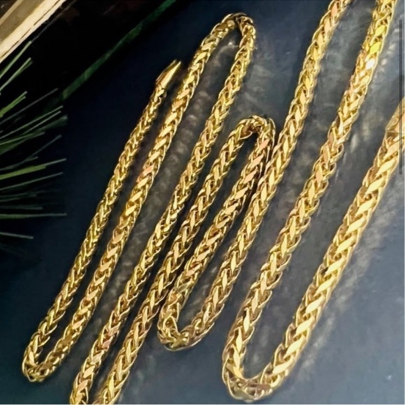 Like New! 10K Gold Wheat/ Franco Chain Necklace About 20 inches Long Yellow Gold - Picture 4 of 17